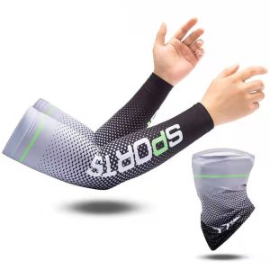 2023new ice silk sleeve sunscreen cuff uv sun protection arm sleeves anti slip men women long gloves outdoor cool sport cycling
